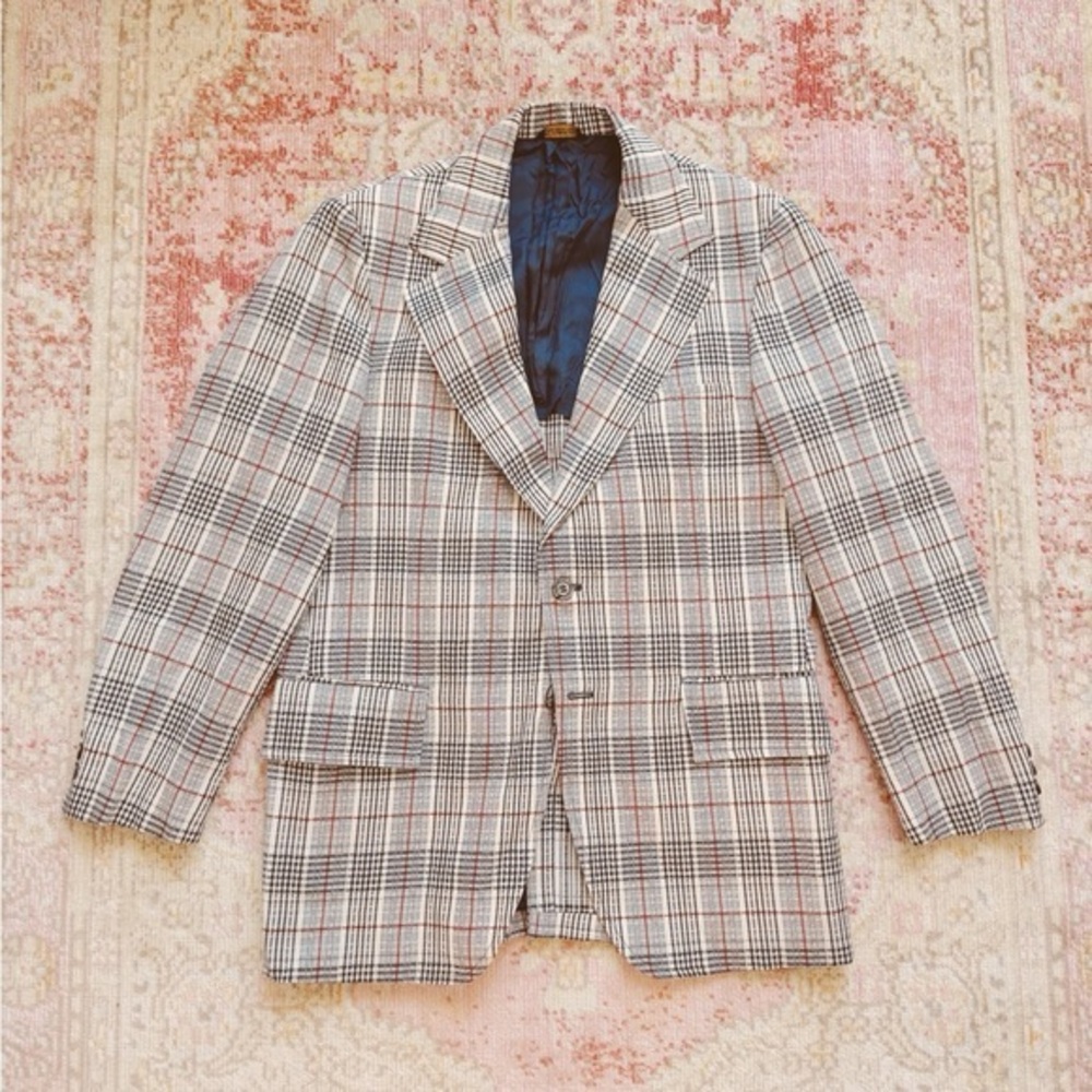 Montes, Men’s Vintage Classic Plaid Men's Blazer